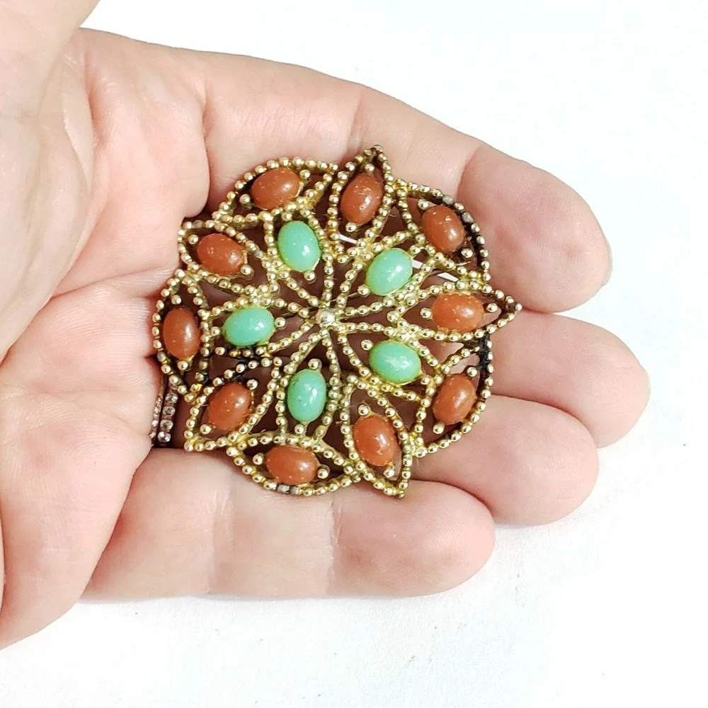 Vintage Sarah Coventry Colorful‎ Boho Brooch Pin 2